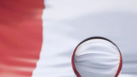 Peruvian Flag is Waving Against Blue Sky in 4K Stock Footage 123412256