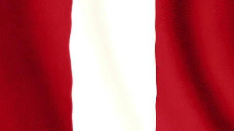Peruvian flag waving animation Stock Footage 77615602