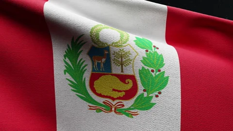 Peruvian Flag Waving at Sunset on Independence Day Stock Footage 276728350