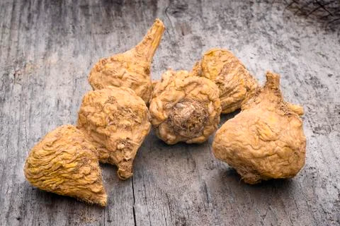 Peruvian ginseng or maca (Lepidium meyenii) Stock Photos