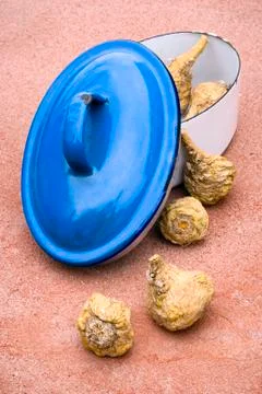 Peruvian ginseng or maca (Lepidium meyenii) Stock Photos