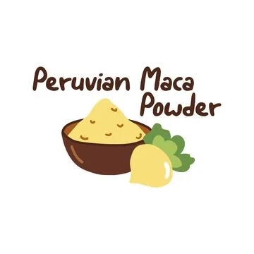 Peruvian maca root powder label, quality sticker Stock Illustration