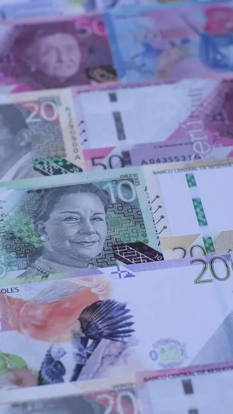 Peruvian paper currency cash sol for payments and settlements. Peruvian cash Stock Footage 342340332
