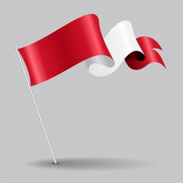 Peruvian pin wavy flag. Vector illustration Illustrazione stock