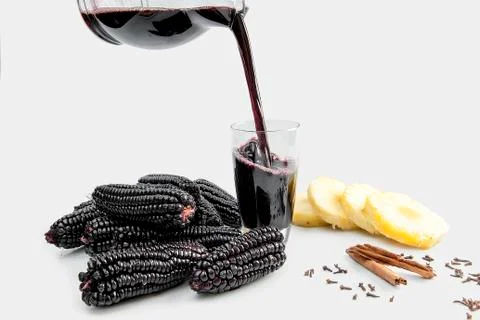 Peruvian purple corn drink Stock Photos