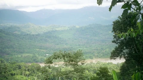 Peruvian Rainforest and Huallaga River Stock Footage 80436433