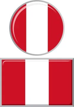 Peruvian round and square icon flag. Vector illustration Illustrazione stock