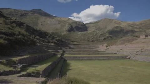 Peruvian ruins of Tipon in Cusco, Peru. 60fps Stock Footage 90049778