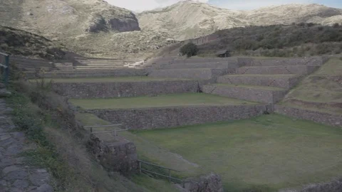 Peruvian ruins of Tipon in Cusco, Peru. 60fps Stock Footage 90050057