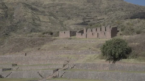 Peruvian ruins of Tipon in Cusco, Peru. 60fps Stock Footage 90050200