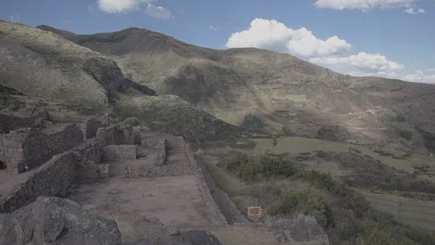 Peruvian ruins of Tipon in Cusco, Peru. 60fps Stock Footage 90050579