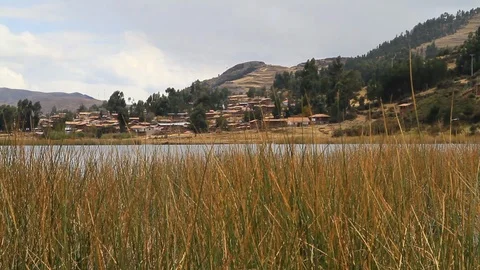 Peruvian Rural Town Down the Hill of Andes Mountains Stock Footage 110335376