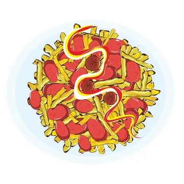 Peruvian salchipapa. Stock Illustration