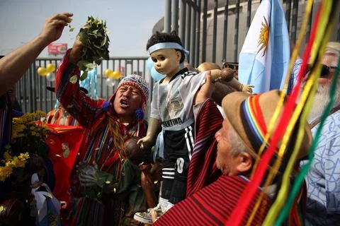 Peruvian shamans perform ritual ahead of FIFA World Cup 2026 final, Lima, Peru - Stock Photos