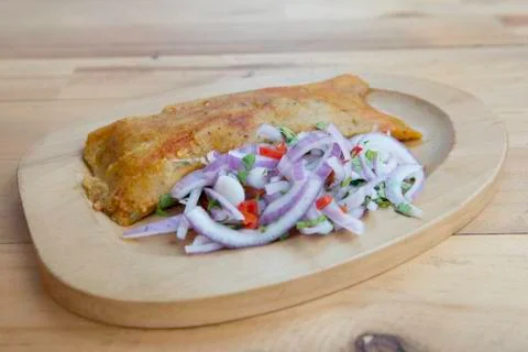 Peruvian tamale traditionally eaten for breakfast on Sundays made of corn and Stock Photos