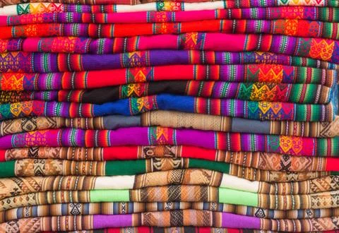 Peruvian Textile Background. Stock Photos
