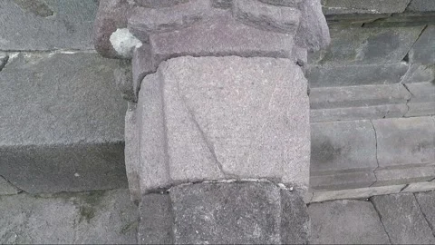 Perwara Temple Bas Relief Carving, Lumbung Temple Compound, Java, Indonesia Stock Footage 306055976