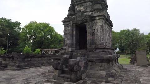 Perwara Temple Facade, Bas Relief, Lumbung Temple Compound, Java, Indonesia Stock Footage 305938618