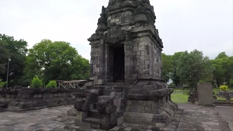 Perwara Temple Facade, Bas Relief, Lumbung Temple Compound, Java, Indonesia Stock Footage 305938640