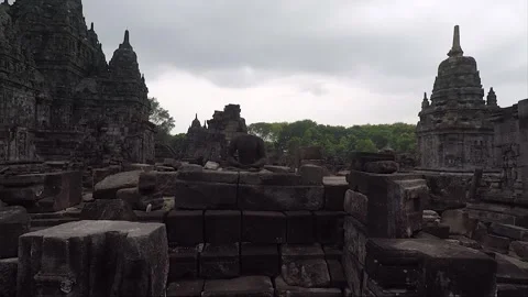 Perwara Temples, Headless Buddha Statue, Sewu Temple, Indonesia Stock Footage 285074482