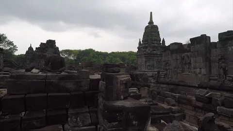 Perwara Temples, Headless Buddha Statue, Sewu Temple, Indonesia Stock Footage 285075215
