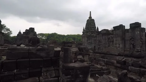 Perwara Temples, Headless Buddha Statue, Sewu Temple, Indonesia Stock Footage 285075317