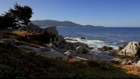 Pescadero Point Pebble Beach Stock Footage 104608538