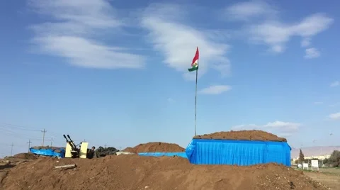 Peshmerga big gun Stock Footage 61200719