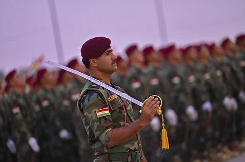 Peshmerga Forces Undergo Command Training Stock Photos