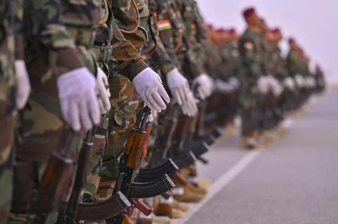 Peshmerga Forces Undergo Command Training Stock Photos