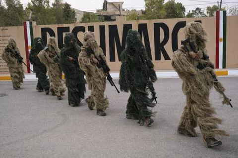 Peshmerga Forces Undergo Command Training Stock Photos
