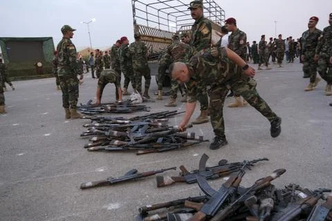 Peshmerga Forces Undergo Command Training Stock Photos