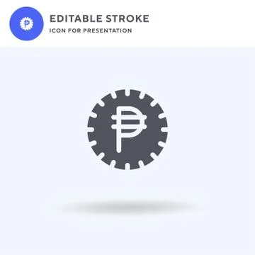 Peso icon vector, filled flat sign, solid pictogram isolated on white, logo Stock Illustration