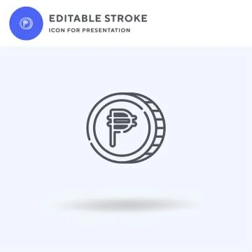 Peso icon vector, filled flat sign, solid pictogram isolated on white, logo 스톡 일러스트