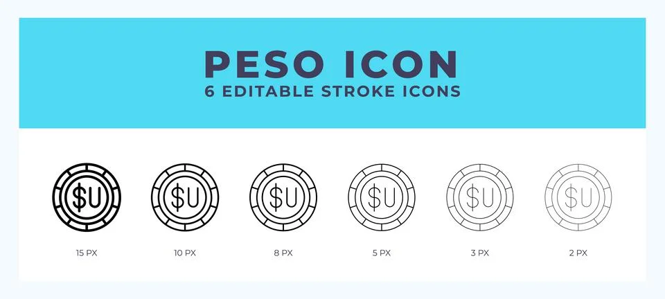 Peso icon vector illustration. With editable stroke for web. App and more. Stock Illustration