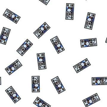 Peso mxn vector seamless pattern Stock Illustration