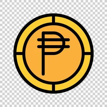 Peso PHP Currency Icon. Philippines Financial Symbol Flat Icons 스톡 일러스트
