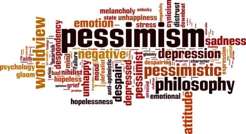 Pessimism word cloud Stock Illustration