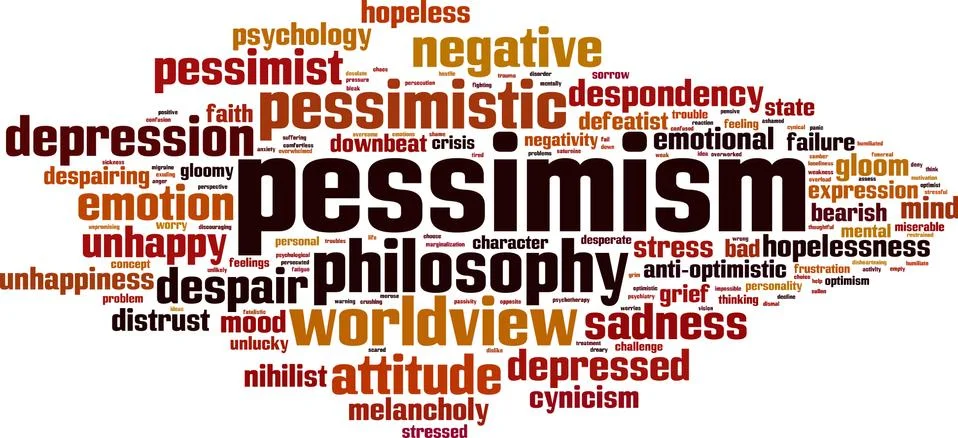 Pessimism word cloud Stock Illustration