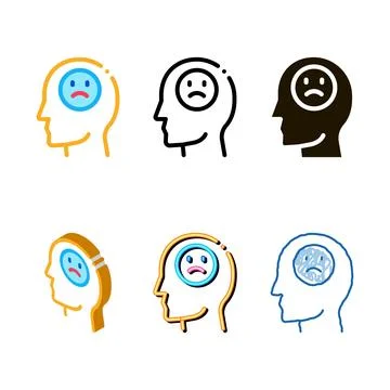 Pessimistic person icon looks vector outline Stock Illustration