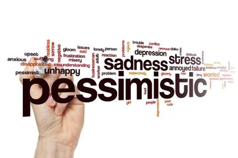 Pessimistic word cloud concept Stock Illustration