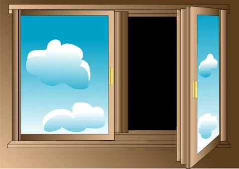 Pessimist's window Stock Illustration