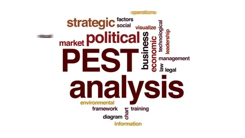 PEST analysis animated word cloud, text design animation. Stock Footage 81044889