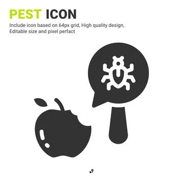 Pest and fruit icon vector with glyph style isolated on white background イラスト素材