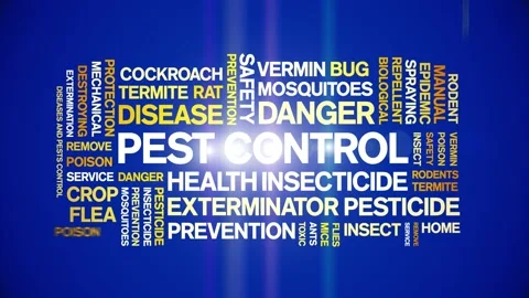 Pest Control animated word cloud,animation tag kinetic typography seamless loop Stock Footage 253810978