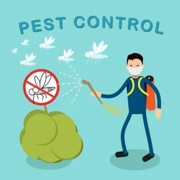 Pest control banner design Stock Illustration