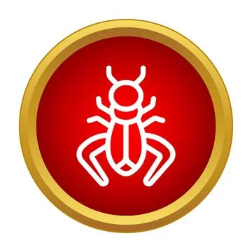 Pest control beetle simple icon design Illustrazione stock