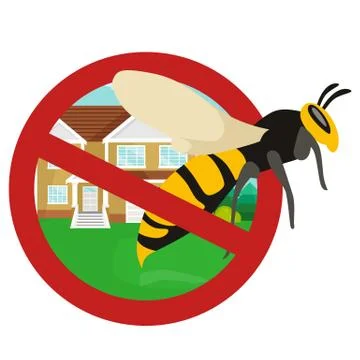 Pest control concept with insects exterminator silhouette flat vector illus.. Stock Illustration