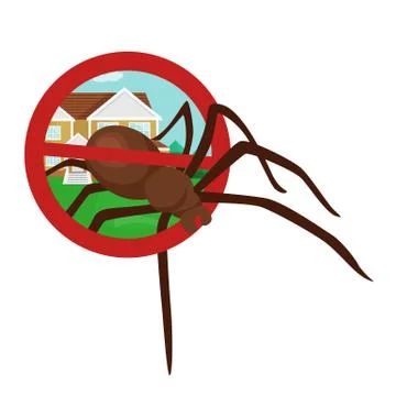 Pest control concept with insects exterminator silhouette flat vector illus.. Stock Illustration