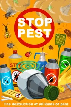 Pest control, disinsection insects extermination Stock Illustration